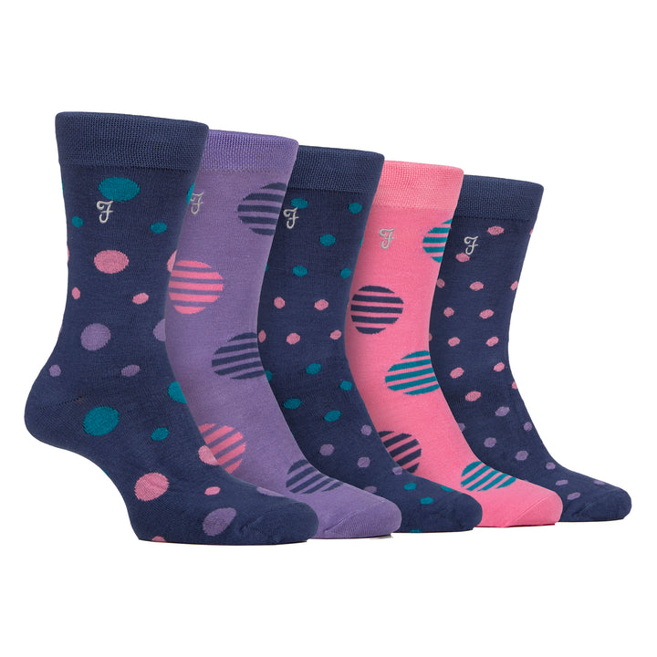 5 Pack Mens Bamboo Patterned Socks - Soft Breathable Stylish Everyday Comfort