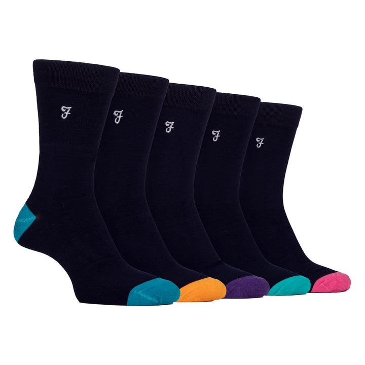 5 Pack Mens Bamboo Patterned Socks - Soft Breathable Stylish Everyday Comfort