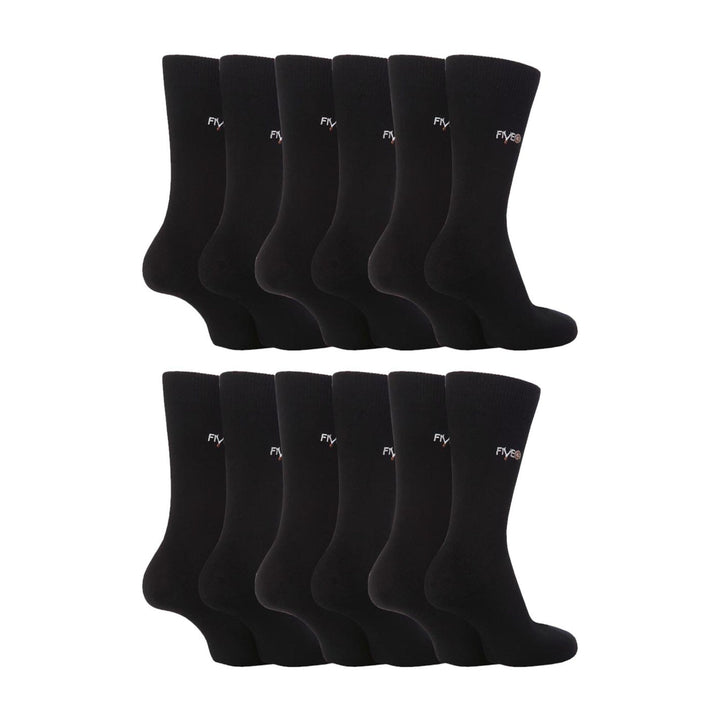 12 Pairs Mens Fairtrade Cotton Socks | Breathable Casual Plain Dress Socks