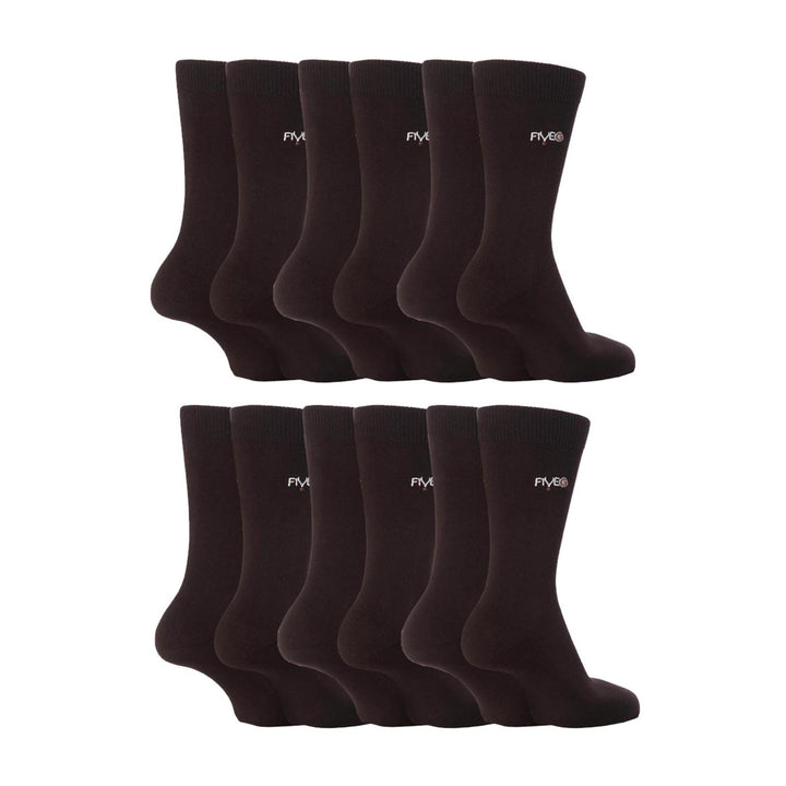 12 Pairs Mens Fairtrade Cotton Socks | Breathable Casual Plain Dress Socks