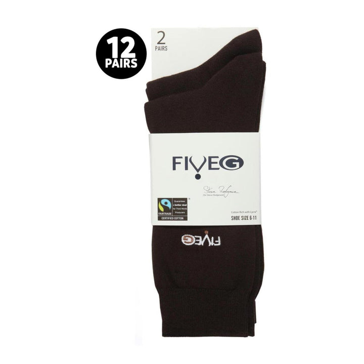 12 Pairs Mens Fairtrade Cotton Socks | Breathable Casual Plain Dress Socks