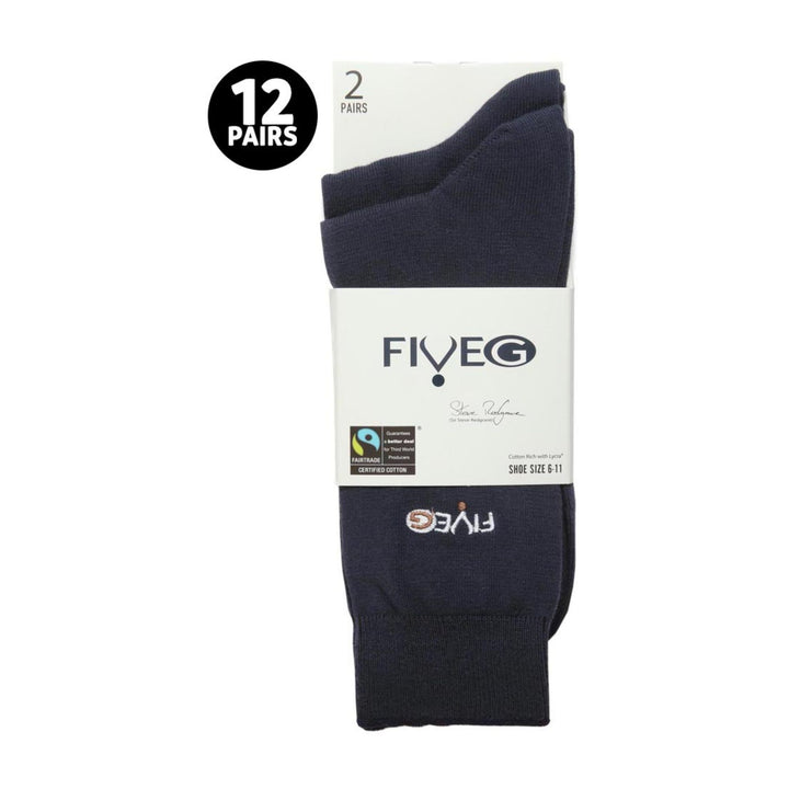 12 Pairs Mens Fairtrade Cotton Socks | Breathable Casual Plain Dress Socks
