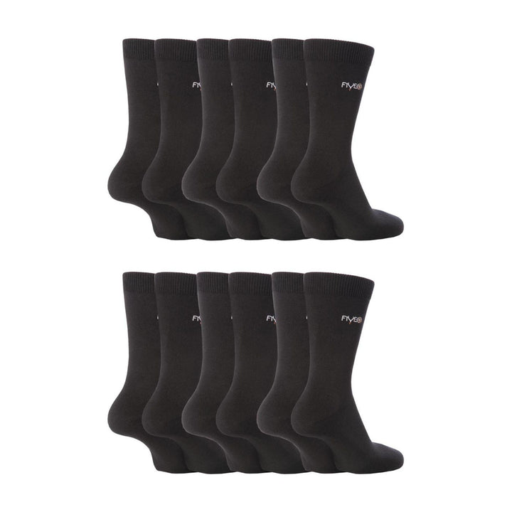 12 Pairs Mens Fairtrade Cotton Socks | Breathable Casual Plain Dress Socks