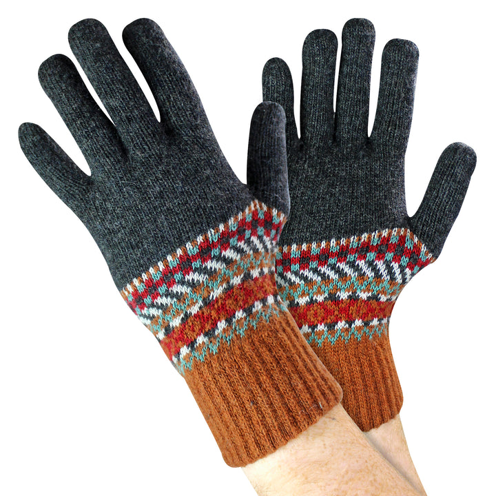Mens Wool Gloves | Winter Cute Fairisle Gloves for Cold Weather
