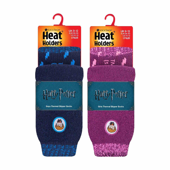 2 Pack Kids Harry Potter Socks with Grips, Thermal Non Slip Slipper Socks