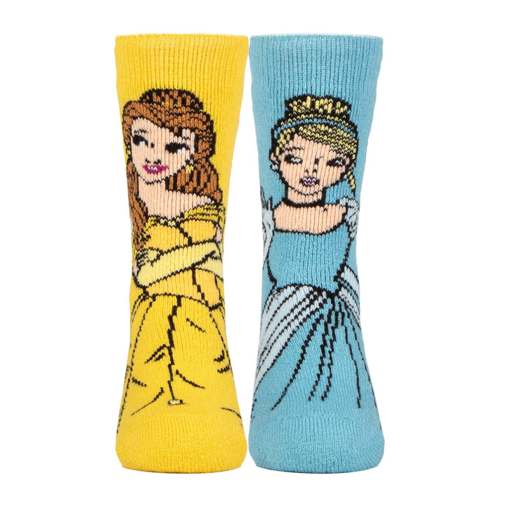 3 Pack Girls Disney Novelty Socks: Thermal Lite Princess Socks