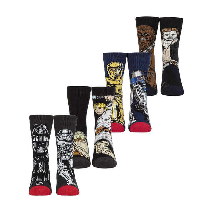 4 Pairs Kids Winter Lite Star Wars Socks: Thermal Fun Novelty Socks