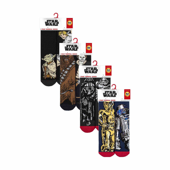 4 Pairs Kids Winter Lite Star Wars Socks: Thermal Fun Novelty Socks