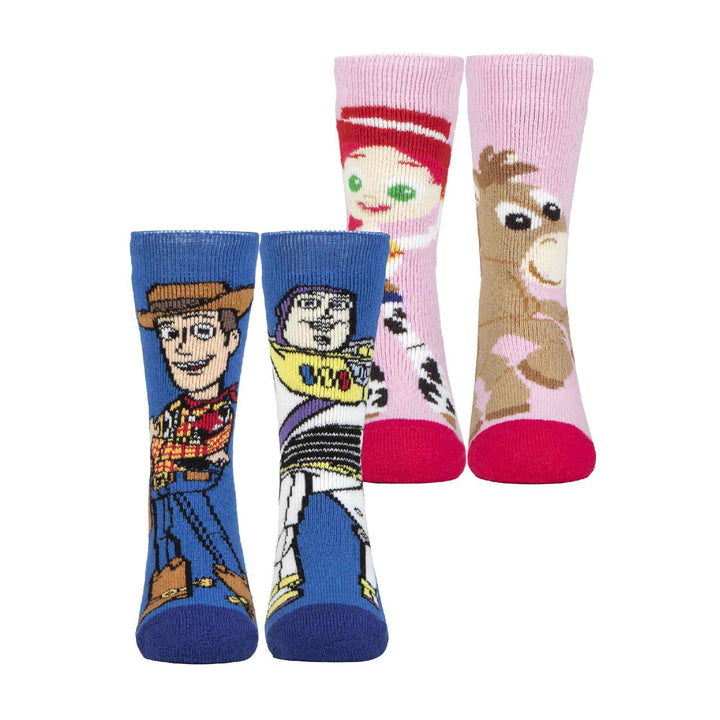 2 Pack Kids Toy Story Socks: Novelty Thermal Warm Woody Disney Socks