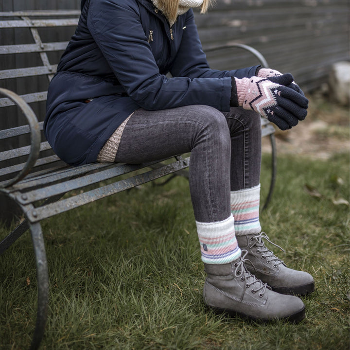 Dicke, warme Thermosocken für Damen mit Twist-Muster für den Winter