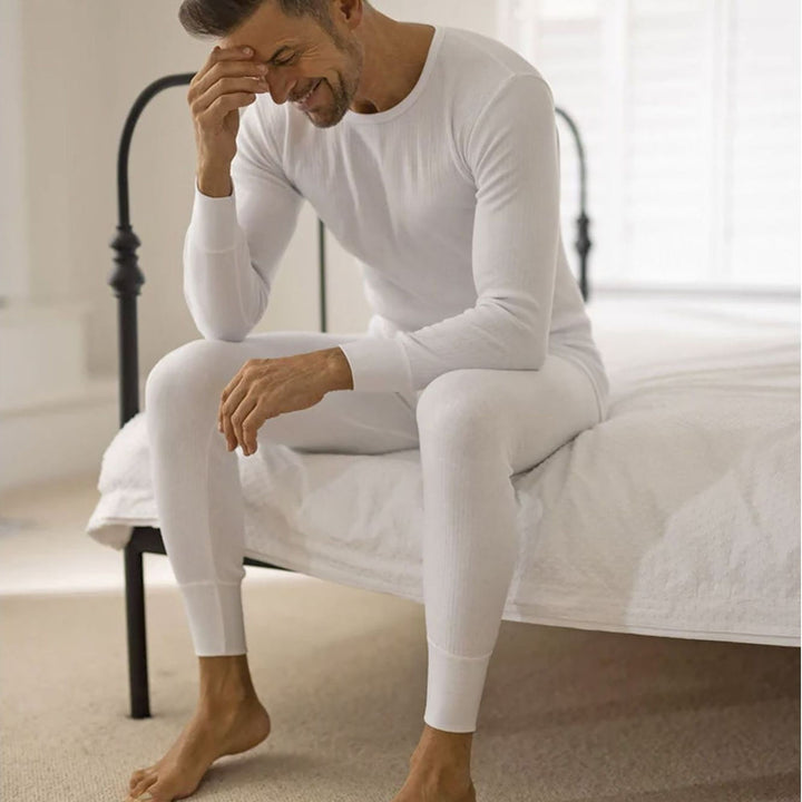 Winter Men's Thermal Underwear Set: Top and Long Johns