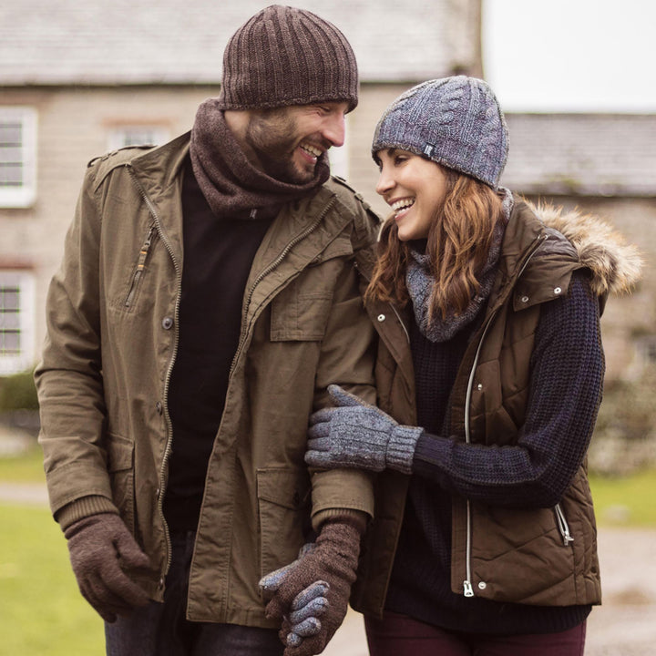 Ladies Fleece Lined Thermal Winter Hat, Neck Warmer & Converter Gloves Set