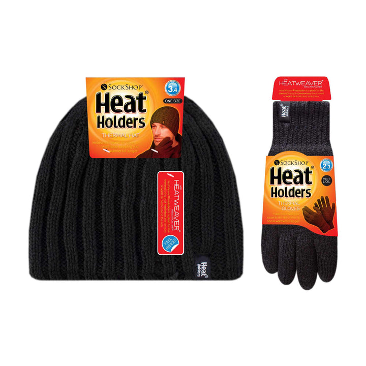 Thermo-Mütze und -Handschuh-Set für Herren mit Fleecefutter für den Wi – Sock Snob