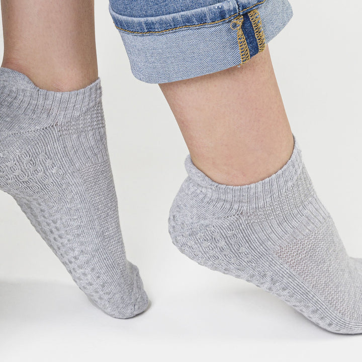 Ladies Invisible Cotton Socks with Grips for Yoga & Pilates