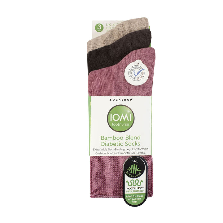 3 Pack Extra Wide Bamboo Diabetic Socks for Swollen Legs