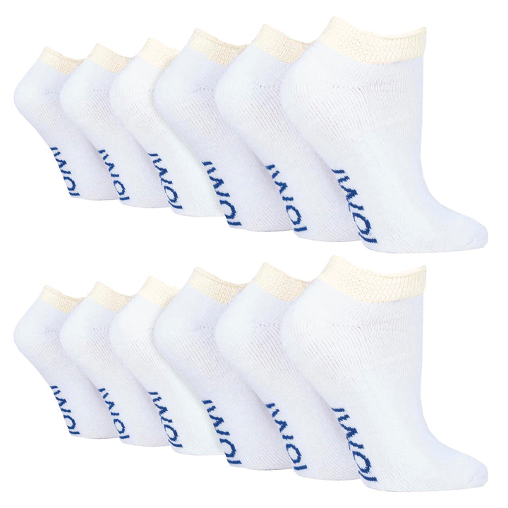 12 Pair Unisex Low-Cut Diabetic Trainer Socks: Ideal for Swollen Feet & Ankle