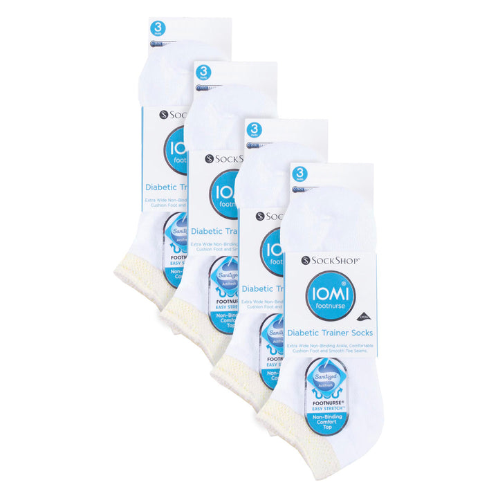 12 Pair Unisex Low-Cut Diabetic Trainer Socks: Ideal for Swollen Feet & Ankle