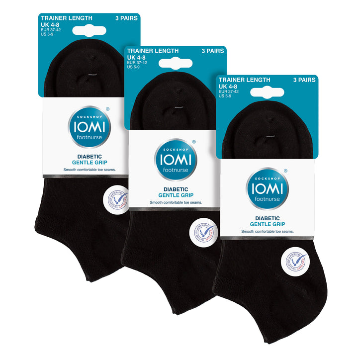 9 Pack Womens Diabetic Trainer Socks | Wide Ankle Socks for Swollen Feet