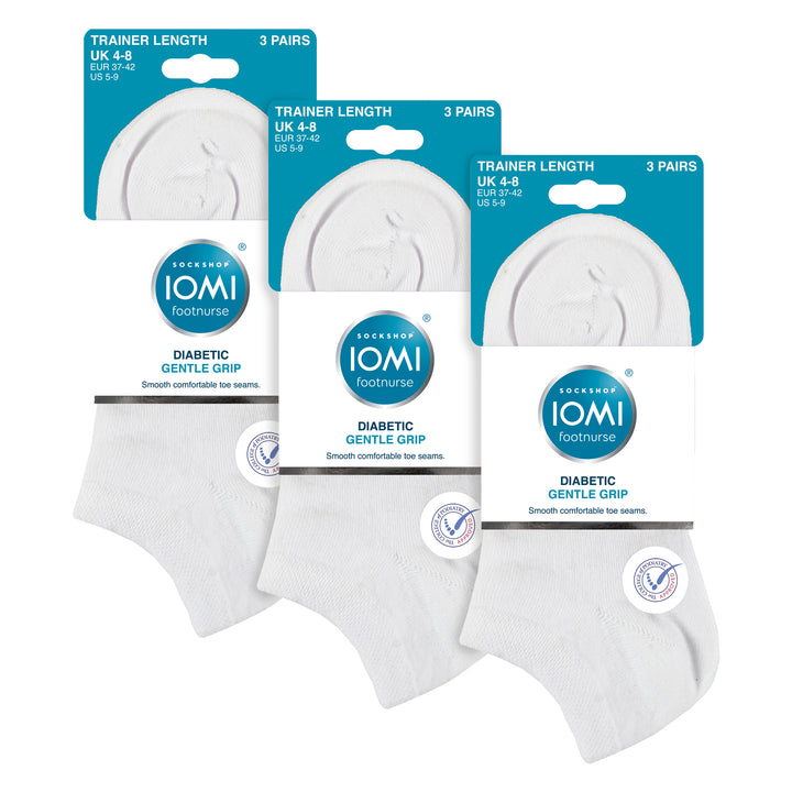 9 Pack Womens Diabetic Trainer Socks | Wide Ankle Socks for Swollen Feet