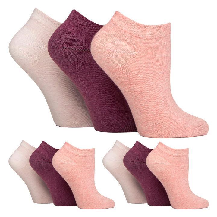 9 Pack Womens Diabetic Trainer Socks | Wide Ankle Socks for Swollen Feet