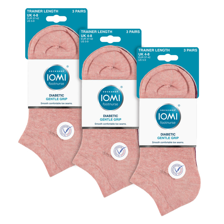 9 Pack Womens Diabetic Trainer Socks | Wide Ankle Socks for Swollen Feet