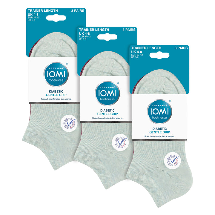 9 Pack Womens Diabetic Trainer Socks | Wide Ankle Socks for Swollen Feet