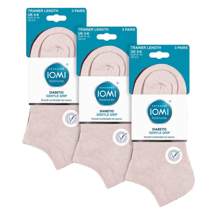 9 Pack Womens Diabetic Trainer Socks | Wide Ankle Socks for Swollen Feet