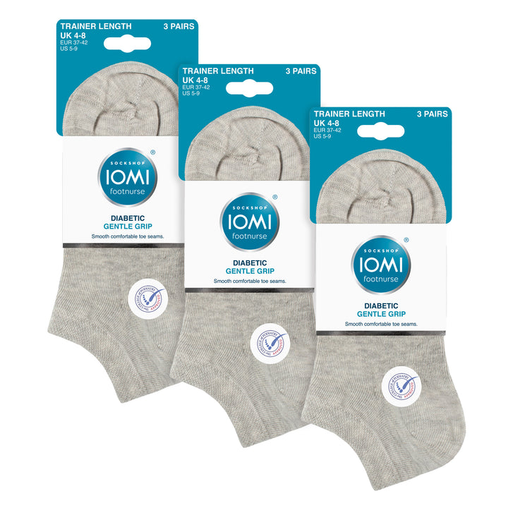 9 Pack Womens Diabetic Trainer Socks | Wide Ankle Socks for Swollen Feet