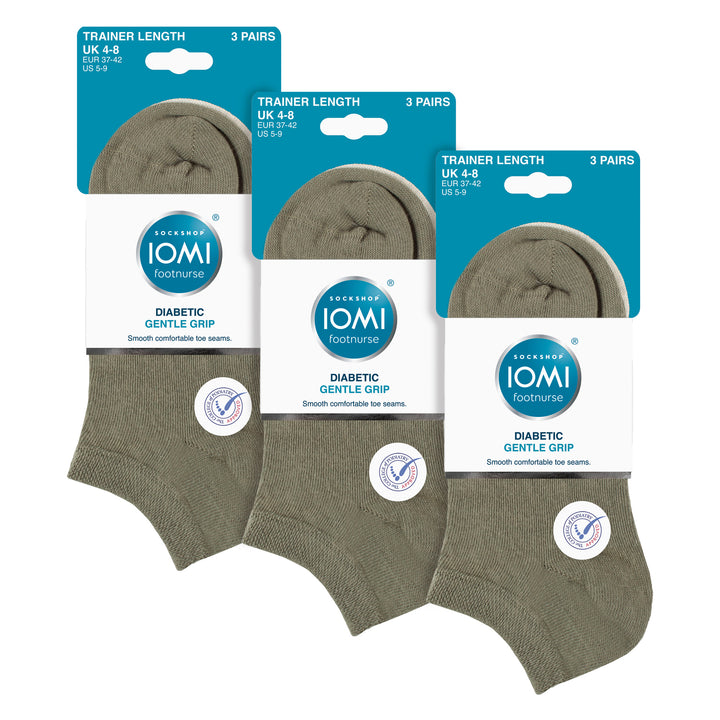 9 Pack Womens Diabetic Trainer Socks | Wide Ankle Socks for Swollen Feet