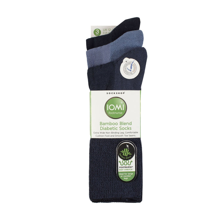 3 Pack Extra Wide Bamboo Diabetic Socks for Swollen Legs