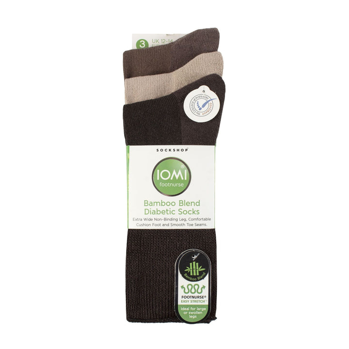 3 Pack Extra Wide Bamboo Diabetic Socks for Swollen Legs