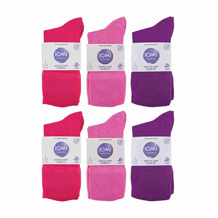 12 Pairs Ladies Diabetic Bamboo Socks | Non Elastic Gentle Grip Top Socks