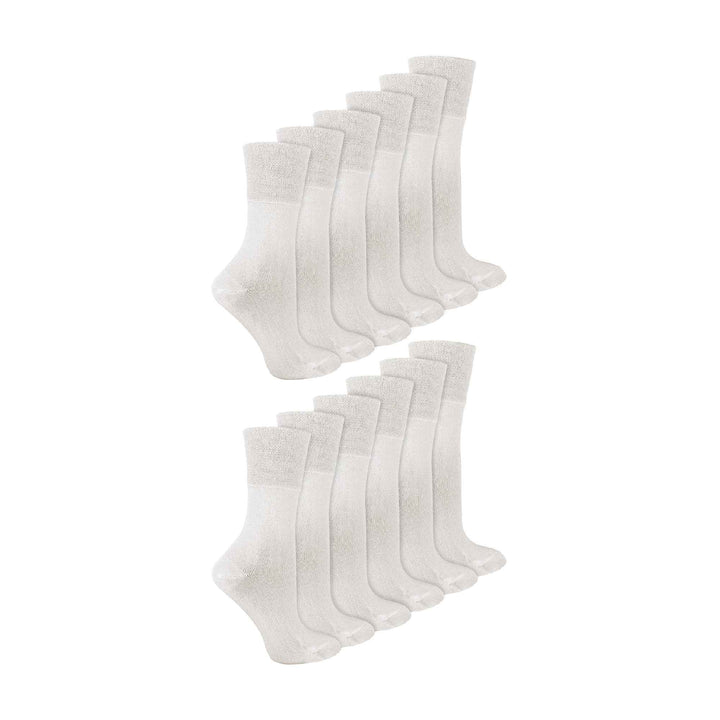 12 Pairs Ladies Diabetic Bamboo Socks | Non Elastic Gentle Grip Top Socks
