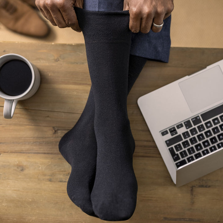 2 Pack Mens Diabetic Bamboo Extra Wide  NON ELASTIC Socks