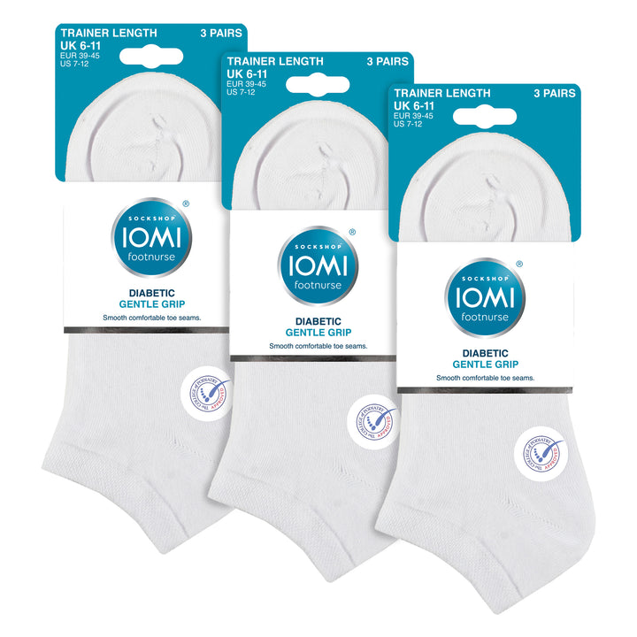 9 Pack Mens Diabetic Trainer Socks | Non Elastic Extra Wide Ankle Socks