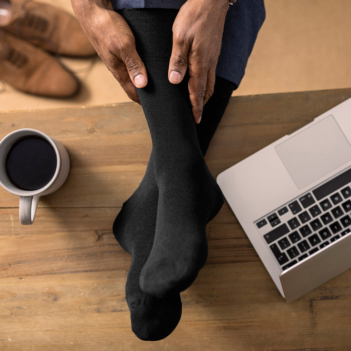 12 Pairs Mens Gentle Grip Top Diabetic Socks | Non Elastic Cotton Socks