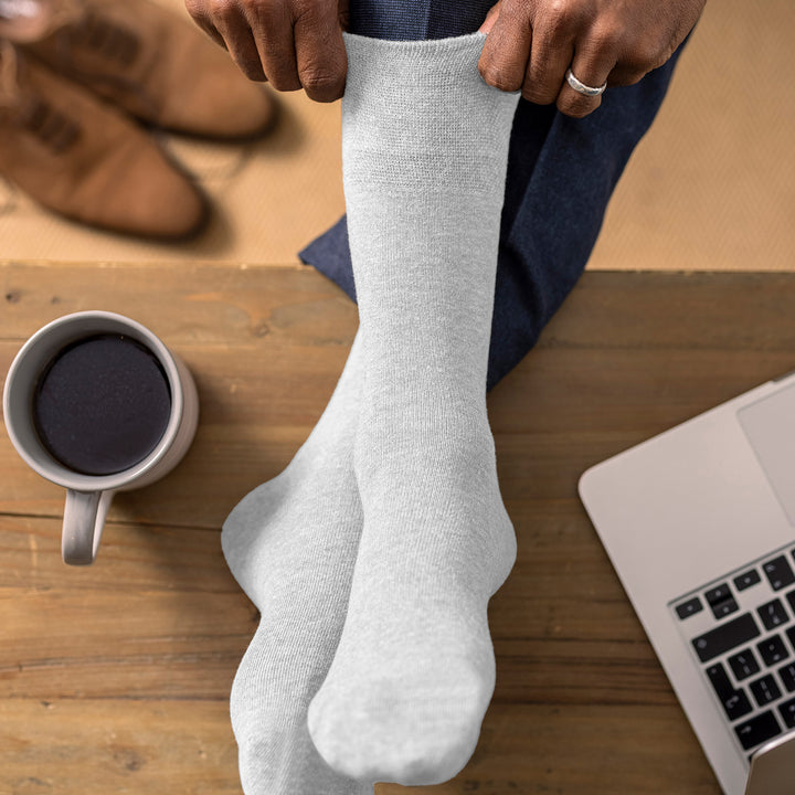 12 Pairs Mens Gentle Grip Top Diabetic Socks | Non Elastic Cotton Socks