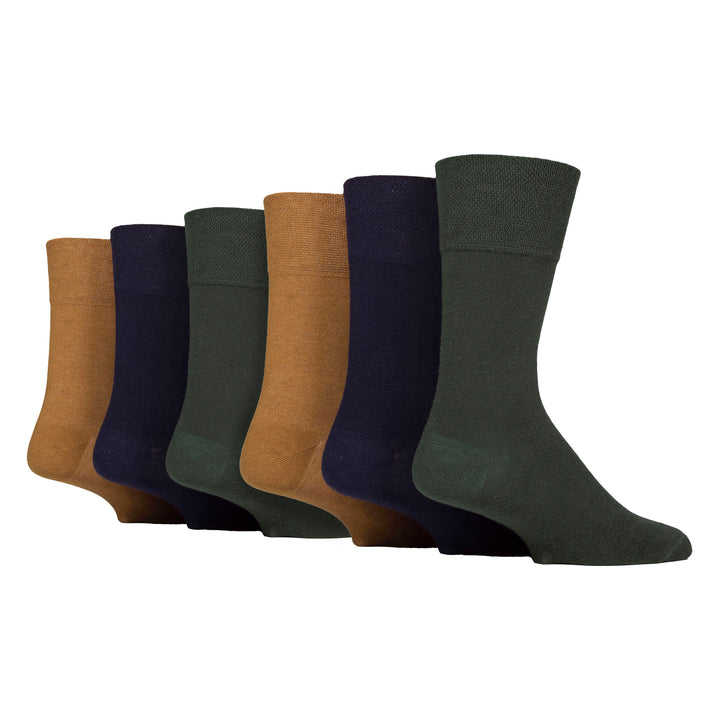 Lot de 6 paires de chaussettes diabétiques en coton non élastiques pour hommes avec orteils sans couture