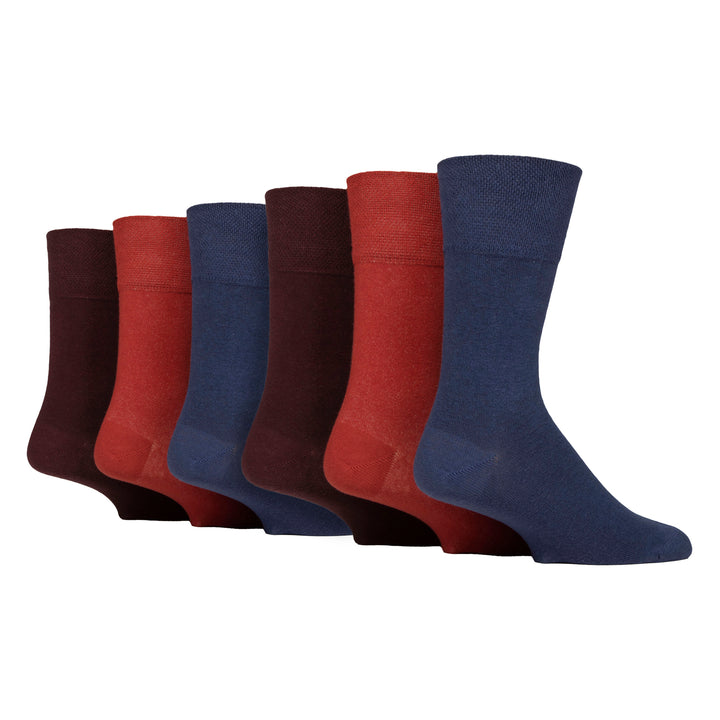 Lot de 6 paires de chaussettes diabétiques en coton non élastiques pour hommes avec orteils sans couture