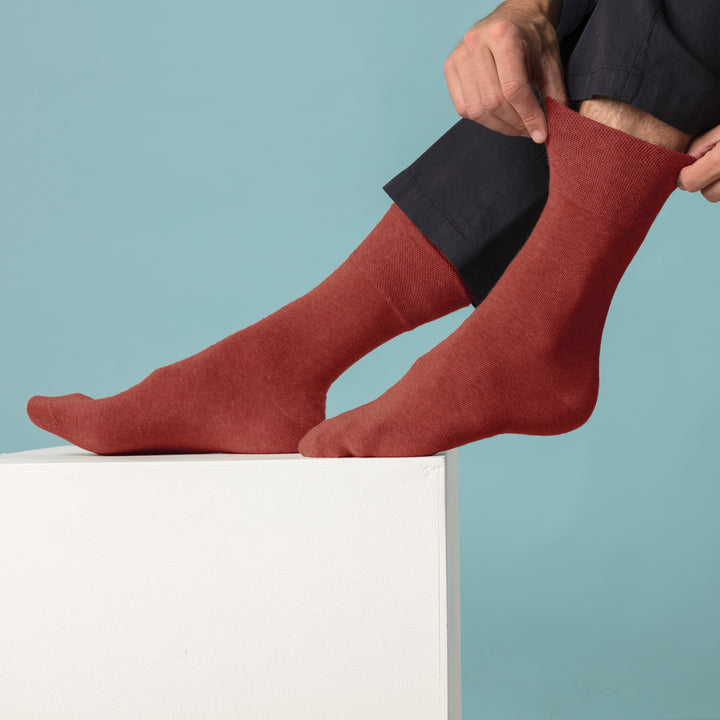 Lot de 6 paires de chaussettes diabétiques en coton non élastiques pour hommes avec orteils sans couture