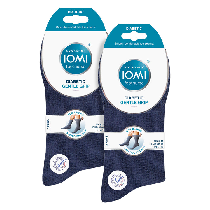 Lot de 6 paires de chaussettes diabétiques en coton non élastiques pour hommes avec orteils sans couture