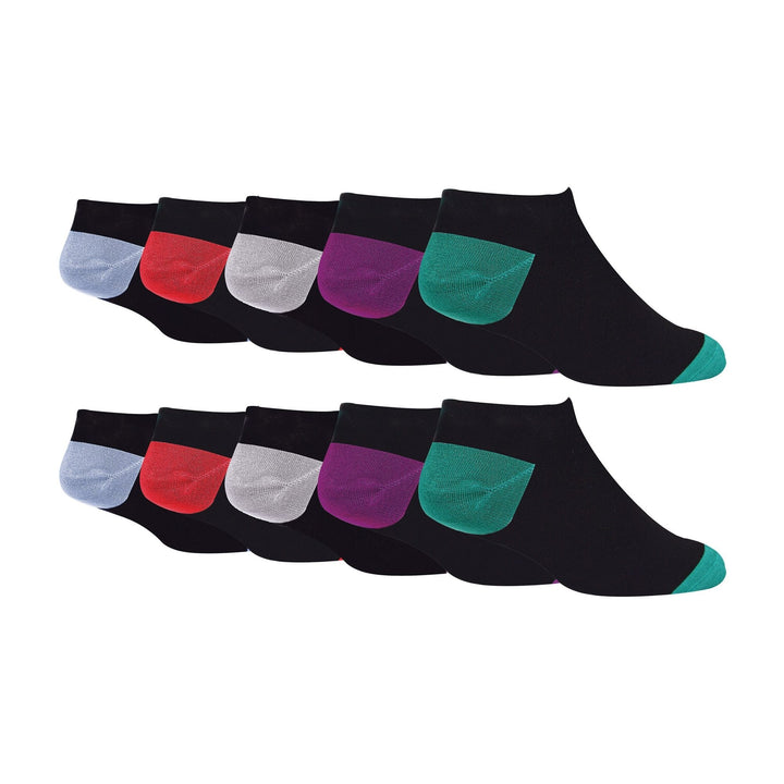 10 Pack Mens Bamboo Trainer Socks | Anti-Slip Cushioned Low Cut Sports Socks