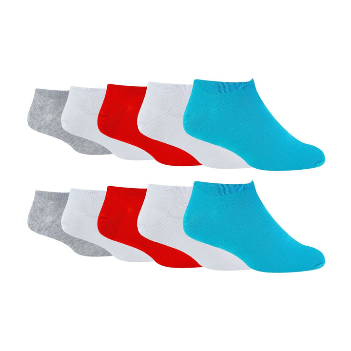 10 Pack Mens Bamboo Trainer Socks | Anti-Slip Cushioned Low Cut Sports Socks