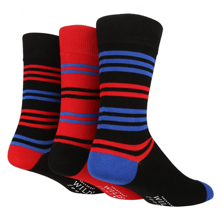 6 Pairs Mens Multipack Bamboo Dress Socks with Stylish Stripes and Polka Dots