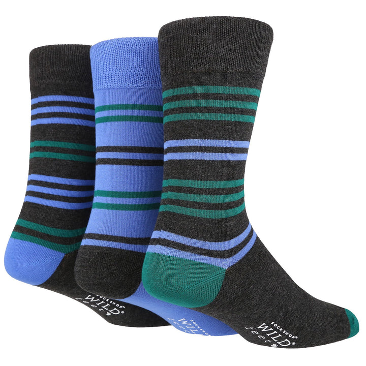 6 Pairs Mens Multipack Bamboo Dress Socks with Stylish Stripes and Polka Dots