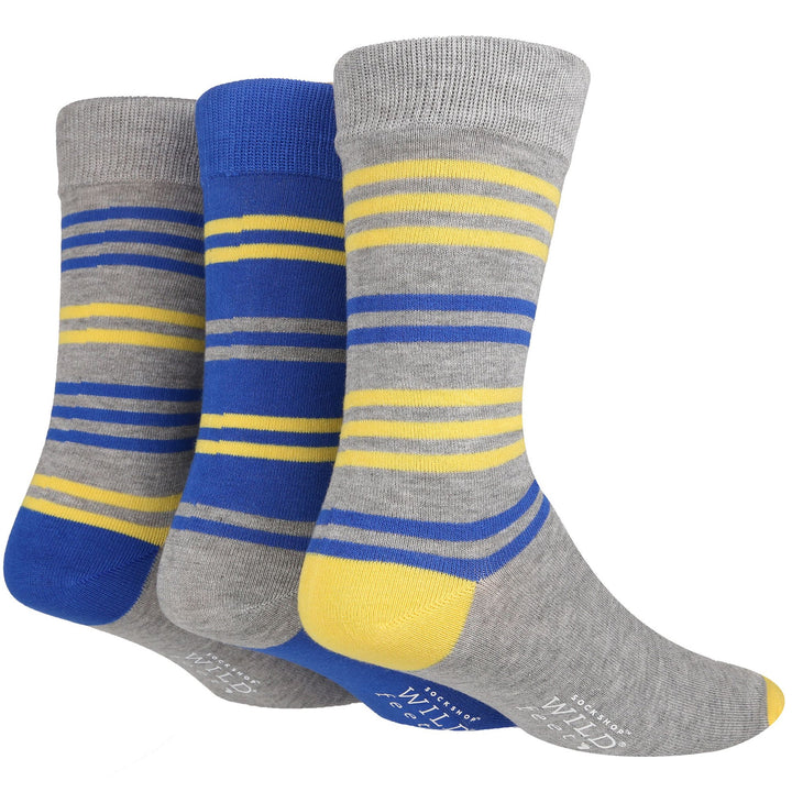 6 Pairs Mens Multipack Bamboo Dress Socks with Stylish Stripes and Polka Dots