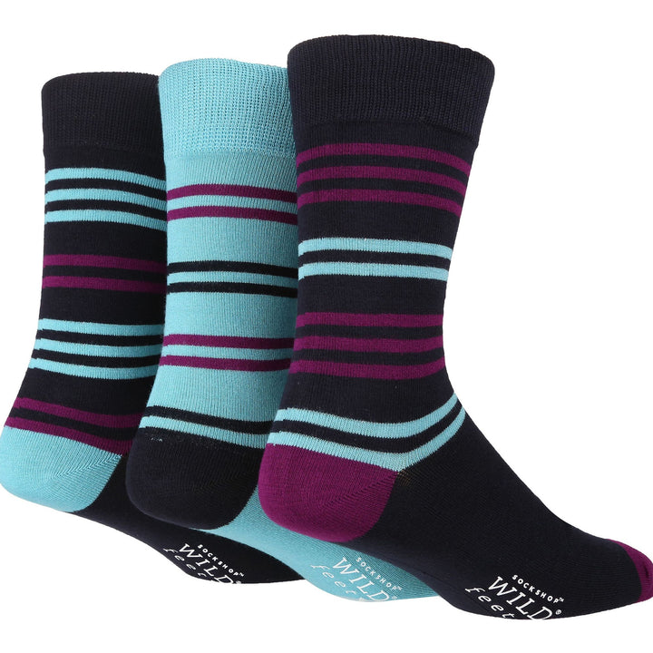 6 Pairs Mens Multipack Bamboo Dress Socks with Stylish Stripes and Polka Dots