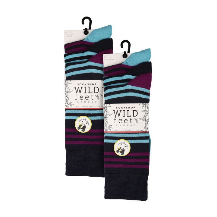 6 Pairs Mens Multipack Bamboo Dress Socks with Stylish Stripes and Polka Dots
