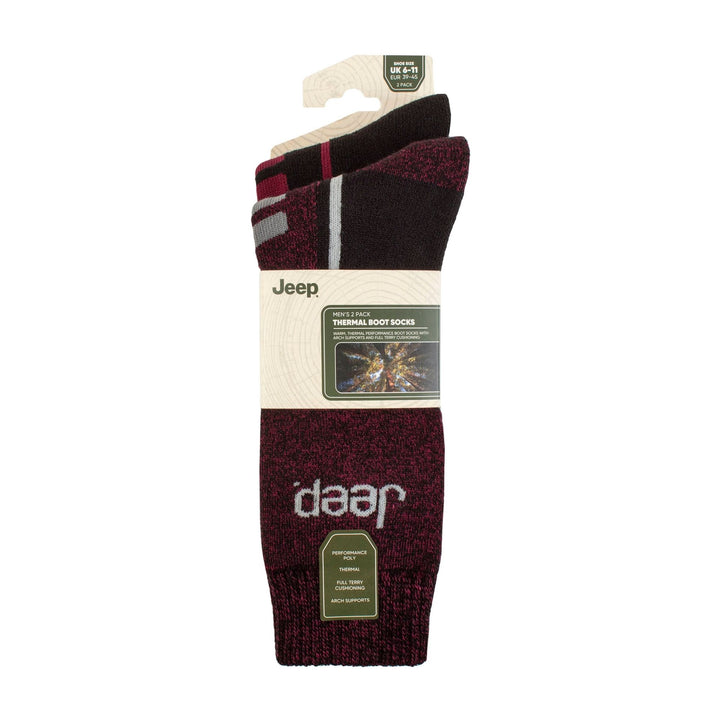 Men's 2 Pack Tech Thermal Boot Socks | Chunky Winter Performance Socks