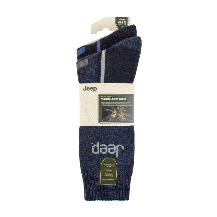 Men's 2 Pack Tech Thermal Boot Socks | Chunky Winter Performance Socks